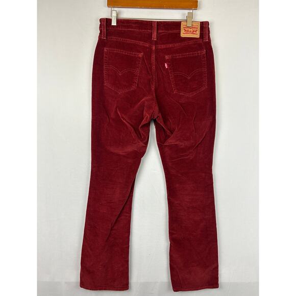 Levi's 725 High Rise Boot Cut Red Corduroy Jeans Pants 32" Inseam Size 31 - Picture 1 of 10